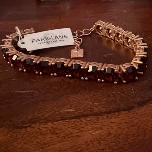 Park Lane Rose Gold Bracelet With Garnet Colored Jewels - Picture 2 of 5
